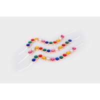 Wooden threading jewels &ndash; 36-piece set made of FSC&reg; wood & acrylic including 3 cords & bag