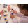 Wooden threading jewels &ndash; 36-piece set made of FSC&reg; wood & acrylic including 3 cords & bag