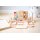 Coffret de 83 blocs de construction en bois et &eacute;l&eacute;ments en pierres pr&eacute;cieuses acryliques &ndash; y compris un plateau avec base miroir