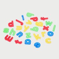 Lot de 26 lettres minuscules color&eacute;es en acrylique semi-transparent