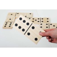 Set di 28 grandi domino in legno &ndash; Domino in legno di pino robusto per interni ed esterni