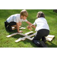 Set di 28 grandi domino in legno &ndash; Domino in legno di pino robusto per interni ed esterni