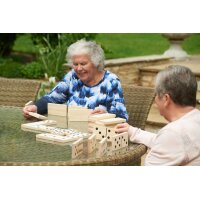 Set di 28 grandi domino in legno &ndash; Domino in legno di pino robusto per interni ed esterni