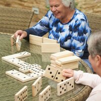Set di 28 grandi domino in legno &ndash; Domino in legno di pino robusto per interni ed esterni