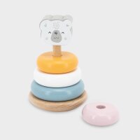 Torre di impilamento dellorso polare - Gioco di impilamento in legno con 4 anelli e testa di animale