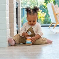 Torre di impilamento dellorso polare - Gioco di impilamento in legno con 4 anelli e testa di animale