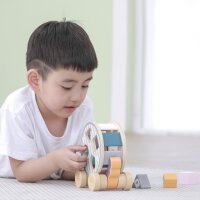 Hedgehog sorting wheel - Pull-along toy with rotating stacking game