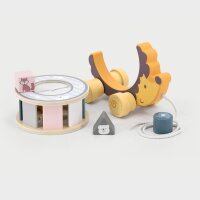 Hedgehog sorting wheel - Pull-along toy with rotating stacking game