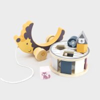 Hedgehog sorting wheel - Pull-along toy with rotating stacking game