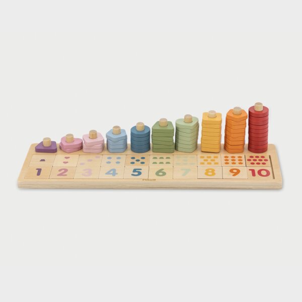 Set di conteggio e abbinamento &ndash; Gioco in legno per contare, ordinare e creare modelli con anelli e tessere numeriche