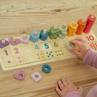 Set di conteggio e abbinamento &ndash; Gioco in legno per contare, ordinare e creare modelli con anelli e tessere numeriche