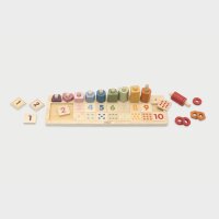 Set di conteggio e abbinamento &ndash; Gioco in legno per contare, ordinare e creare modelli con anelli e tessere numeriche