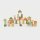Lot de 50 blocs de construction en bois &ndash; Ensemble de construction imprim&eacute; en couleurs avec motifs forestiers, y compris un seau de rangement