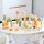 Lot de 50 blocs de construction en bois &ndash; Ensemble de construction imprim&eacute; en couleurs avec motifs forestiers, y compris un seau de rangement