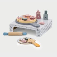 Pizza Set - Set da cucina in legno con forno, accessori e condimenti (19 pezzi)