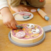 Pizza Set - Set da cucina in legno con forno, accessori e condimenti (19 pezzi)