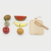 Fruit cutting set - wooden toy with cutting board, knife & fruits with Velcro fastener (8 pieces)