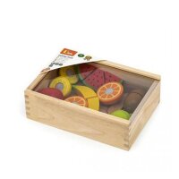 Fruit cutting set - wooden toy with cutting board, knife & fruits with Velcro fastener (8 pieces)