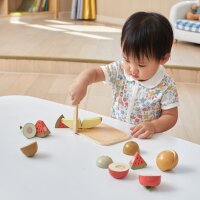 Fruit cutting set - wooden toy with cutting board, knife & fruits with Velcro fastener (8 pieces)