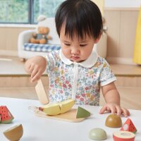 Fruit cutting set - wooden toy with cutting board, knife & fruits with Velcro fastener (8 pieces)
