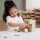 Coffee machine set - wooden toy with push buttons, capsules and accessories (10 pieces)