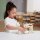 Kitchen mixer set - wooden toy with rotating whisk, bowl and ingredients (7 pieces)