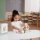 Kitchen mixer set - wooden toy with rotating whisk, bowl and ingredients (7 pieces)