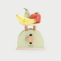 Balance &ndash; jouet en bois avec m&eacute;canisme &agrave; levier pour introduire le poids et les nombres