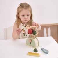 Balance &ndash; jouet en bois avec m&eacute;canisme &agrave; levier pour introduire le poids et les nombres