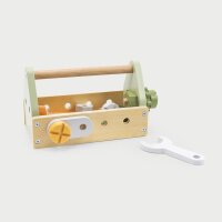 Tool set - wooden toy with hammer, tools, bolts & gears (17 pieces)