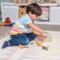 Tool set - wooden toy with hammer, tools, bolts & gears (17 pieces)