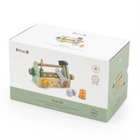 Tool set - wooden toy with hammer, tools, bolts & gears (17 pieces)