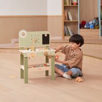 &Eacute;tabli &ndash; jouet en bois avec scies, cl&eacute;s, tournevis, etc. (64 pi&egrave;ces)