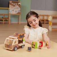 Coffee Mobile - Giocattolo in legno con barista, dolci, macchina per il caff&egrave;, piante e accessori (11 pezzi)
