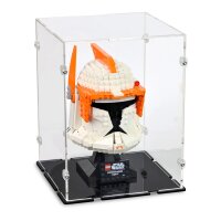 Acrylic display for various LEGO&reg; Helmet models (18 x 18 x 24 cm with black base)