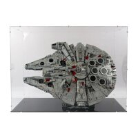 Display verticale in acrilico e supporto per LEGO&reg; 75192 Star Wars UCS Millennium Falcon (con base nera)