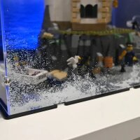 Display in acrilico per LEGO&reg; 21335 Faro motorizzato (con motivo di sfondo e base nera)