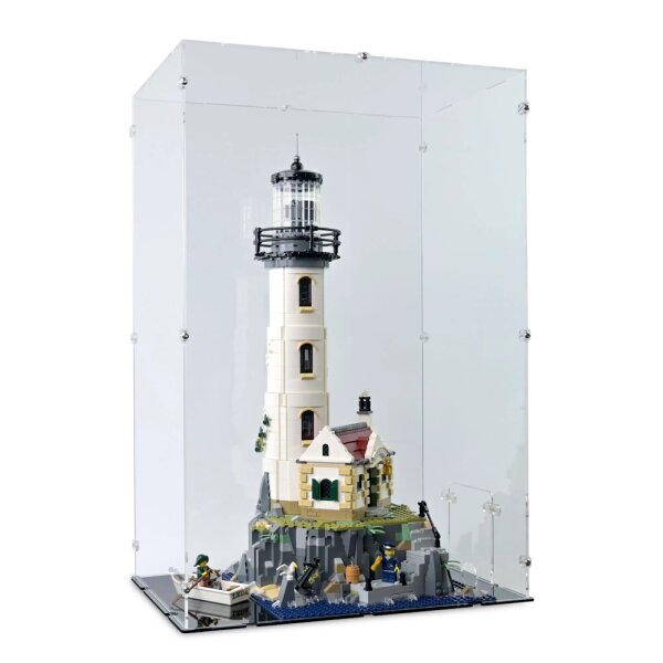 Pr&eacute;sentoir acrylique pour Phare motoris&eacute; LEGO&reg; 21335 (avec base noire)