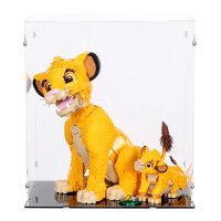 Pr&eacute;sentoir en acrylique pour LEGO&reg; 43247 Simba, le jeune roi lion (avec base noire)