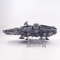 Pr&eacute;sentoir horizontal en acrylique avec support pour LEGO&reg; 75192 Star Wars UCS Millennium Falcon (avec base noire)