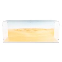 Acrylic display for LEGO&reg; 75397 Star Wars Jabbas Sail Barge (with background image, stand, and matching base)