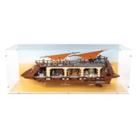 Acrylic display for LEGO&reg; 75397 Star Wars Jabbas Sail Barge (with background image, stand, and matching base)