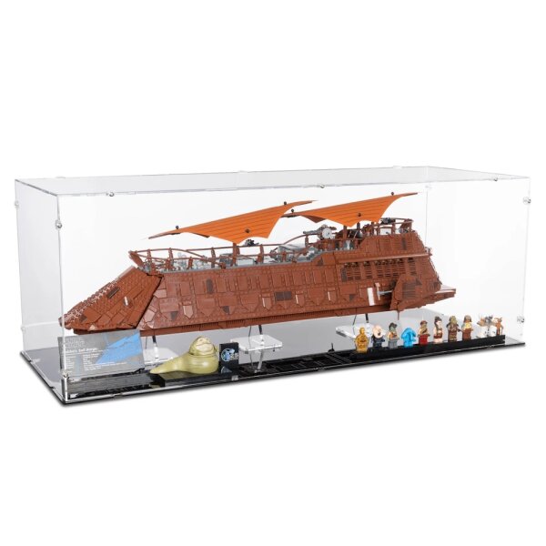 Acrylic display for LEGO&reg; 75397 Star Wars Jabbas Sail Barge (with stand and black base)