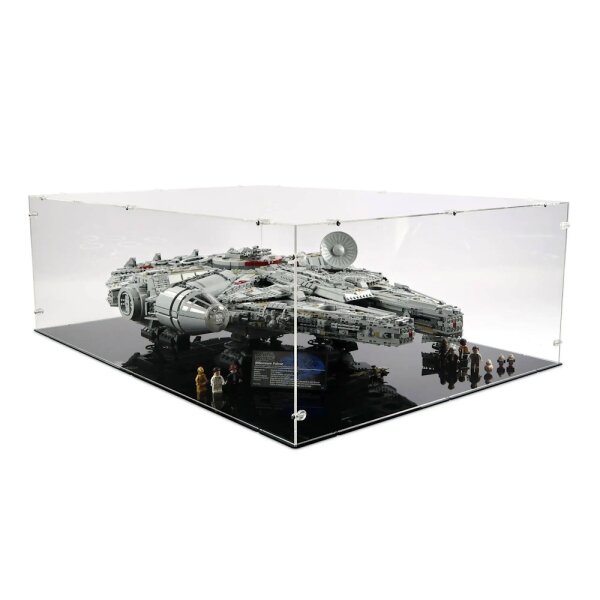 Acrylic display without stand for LEGO&reg; 75192 Star Wars UCS Millennium Falcon (With black base)