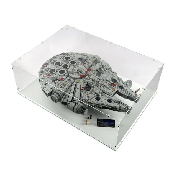 Acrylic display without stand for LEGO&reg; 75192 Star Wars UCS Millennium Falcon (With white base)