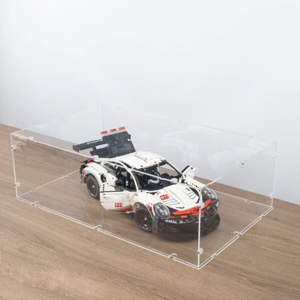Acryl-Display XL f&uuml;r LEGO&reg; 42096 Porsche 911 RSR (mit klarem Boden, stapelbar)