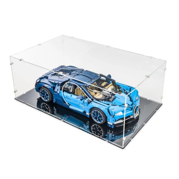 Display acrilico XL per LEGO&reg; 42083 Bugatti Chiron (con base nera)