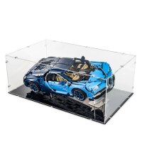 Display acrilico XL per LEGO&reg; 42083 Bugatti Chiron (con base nera)