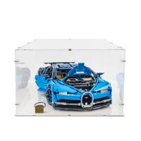 Display acrilico XL per LEGO&reg; 42083 Bugatti Chiron (con fondo bianco)