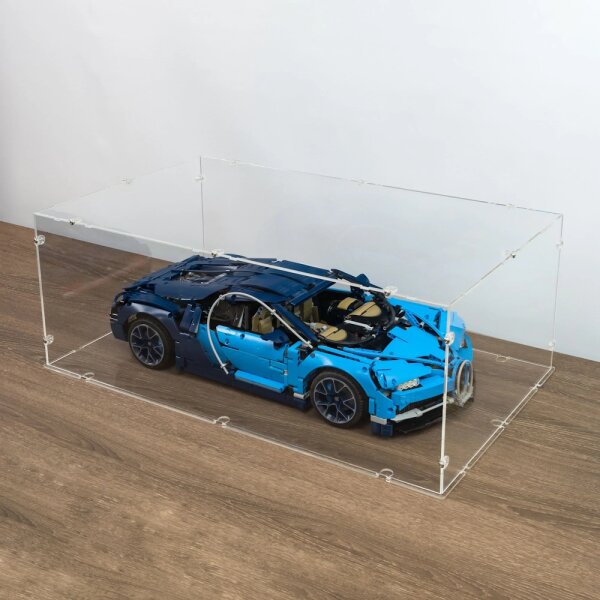 Acrylic display XL for LEGO&reg; 42083 Bugatti Chiron (With clear base, stackable)